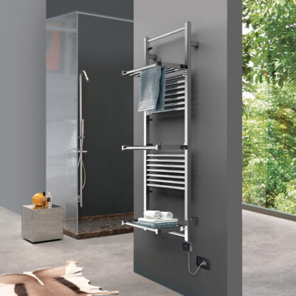 Deltacalor-electric towel-heater-Stendy-Short-electric-plus-chrome-open