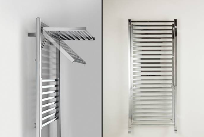 Scaldasalviette deltacalor Stendy elegance cromato aperto e chiuso