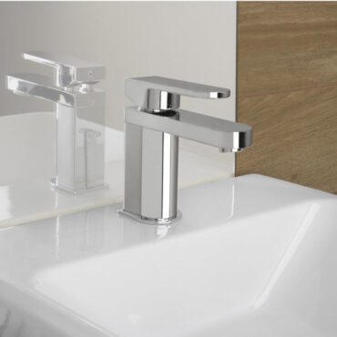 miscelatore per lavabo con salterello bellosta sogno inserto cromo satinato