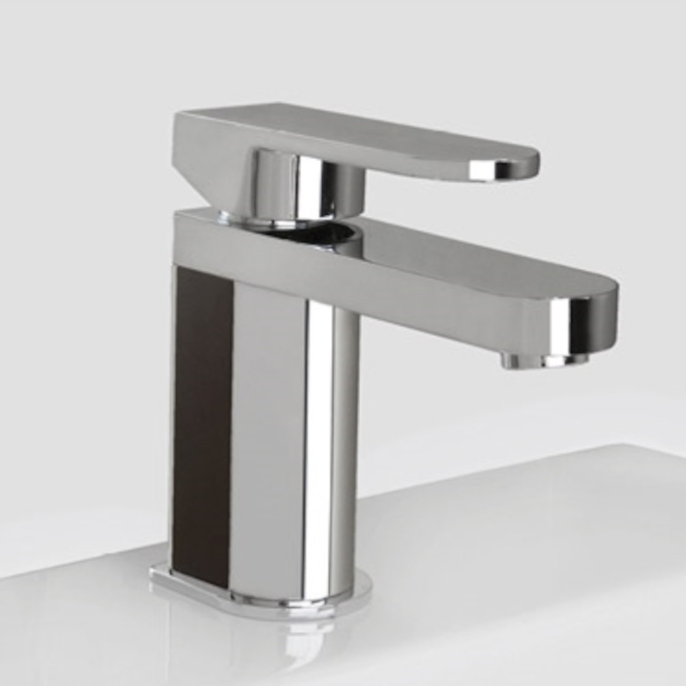 miscelatore per lavabo con salterello bellosta sogno inserto cuoio caffè