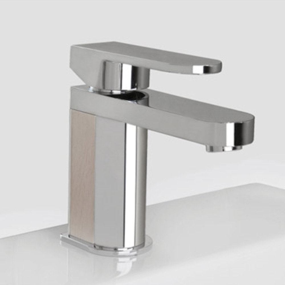 miscelatore per lavabo con salterello bellosta sogno inserto rovere