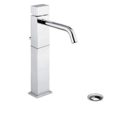 miscelatore per lavabo sovrapiano con salterello e bocca erogazione bellosta theo bocca 165 mm