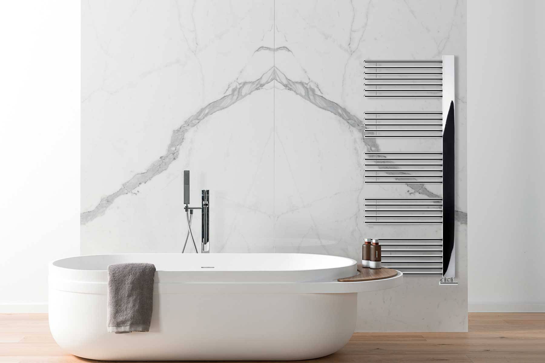 Heated towel rail Grado lazzarini chrome bath setting