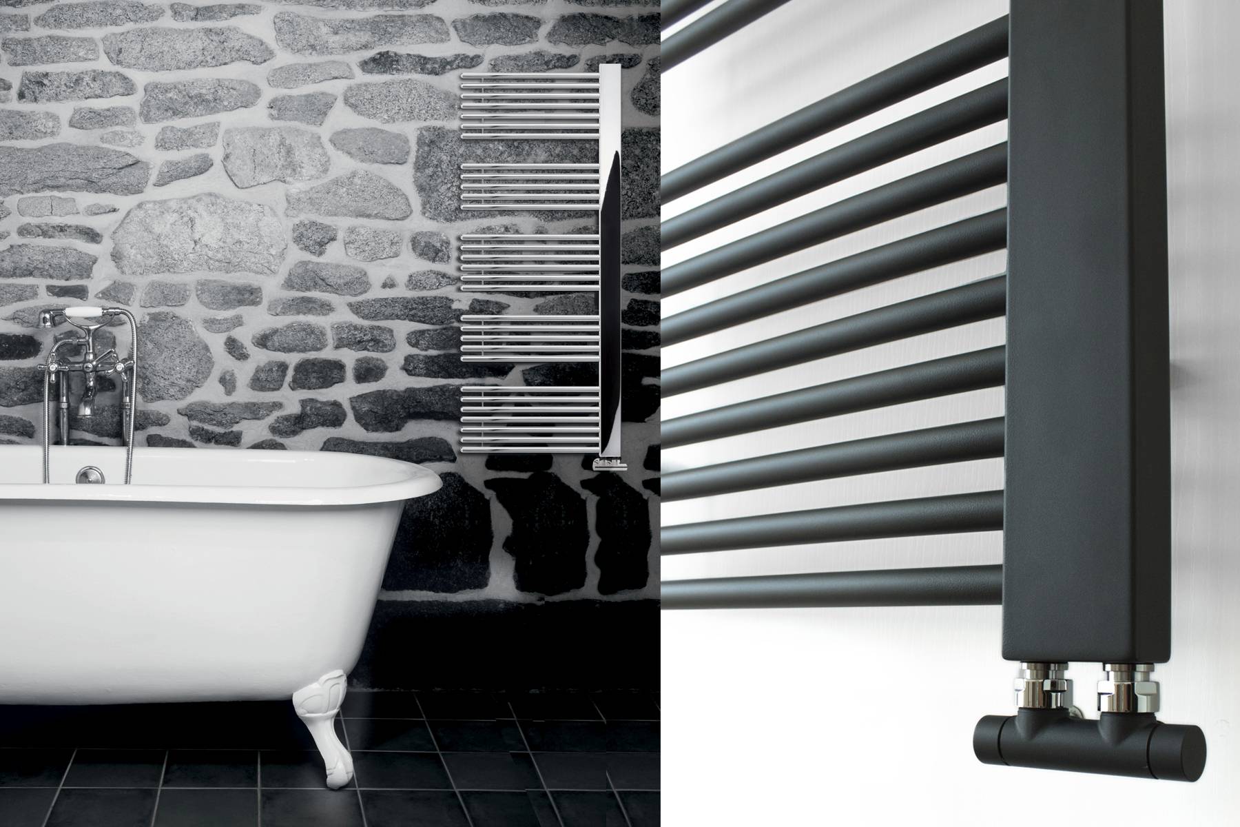 Heated towel rail Grado lazzarini detail antrhacite