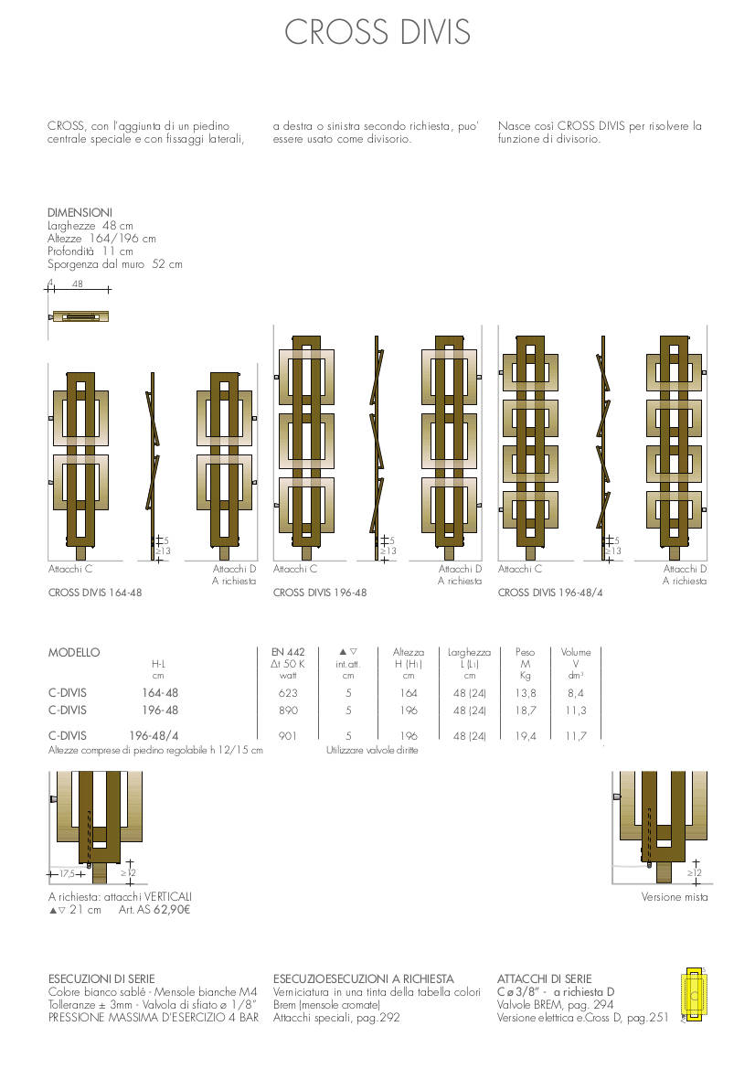 scheda tecnica termoarredo divisorio cross divis brem