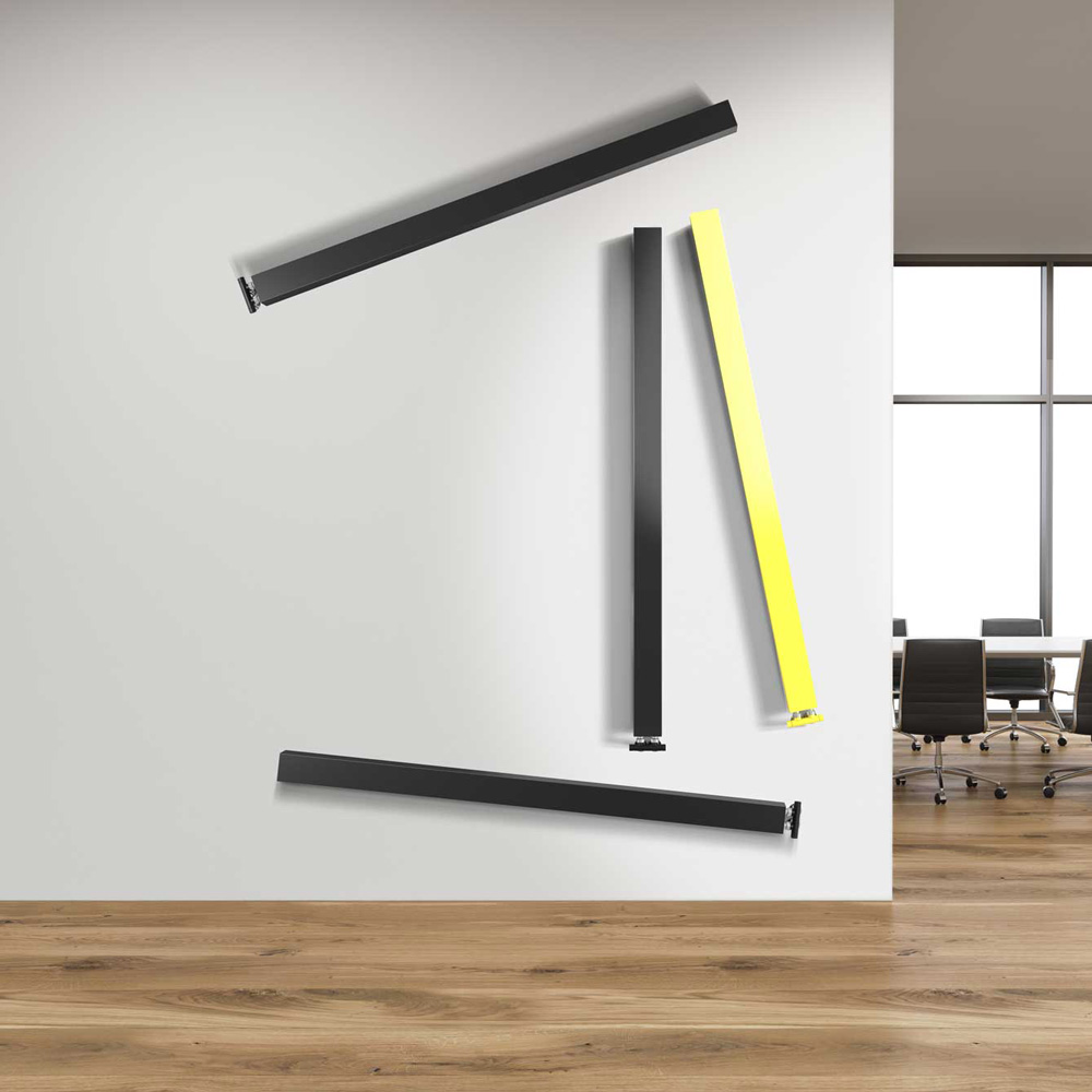 Termoarredo-lazzarini-ONETUBE-anthracite-and-yellow-ambientazione