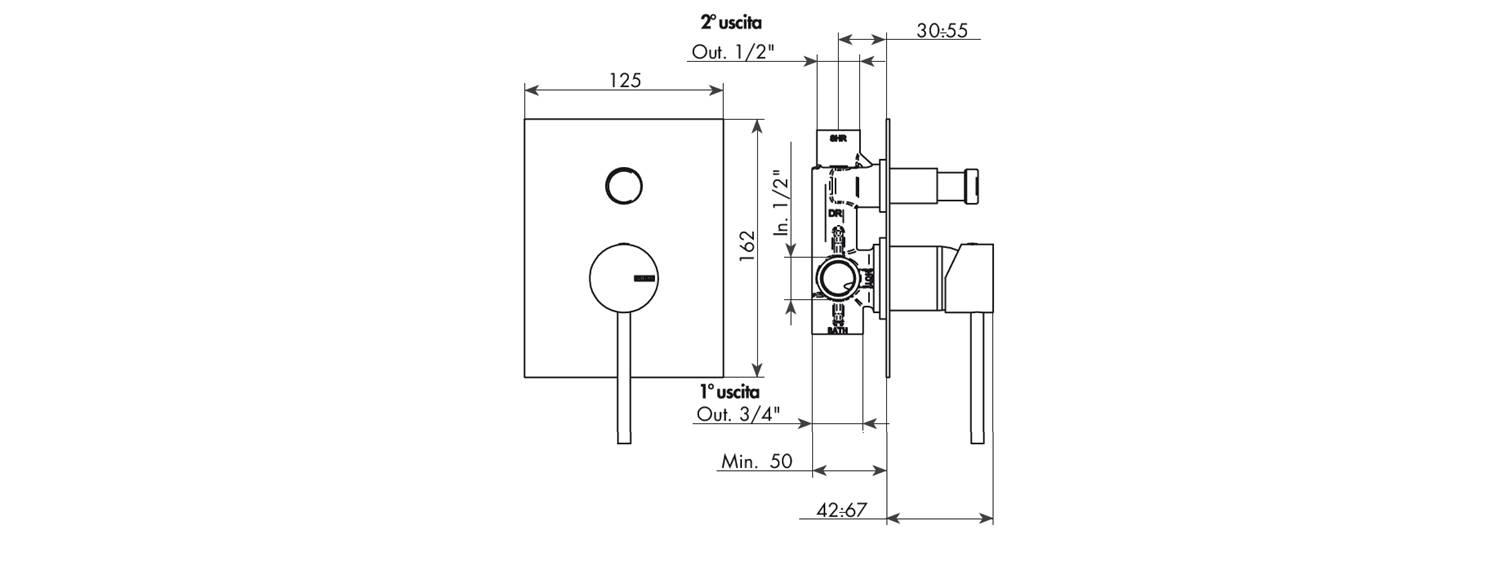 built-in_mixer_with_buttons_2_out_rectangular_plate