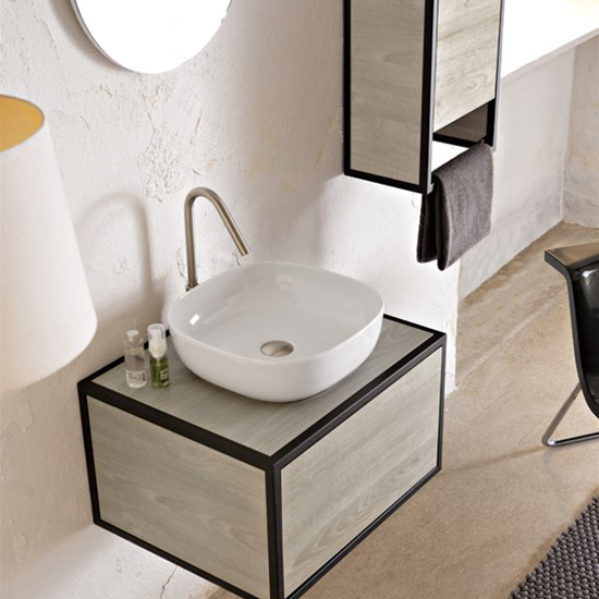aufsatzwaschbecken keramik Weiß farbig glam 40x40 scarabeo