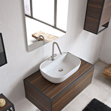 lavabo da appoggio in ceramica con foro per rubinetto 56x38 glam r scarabeo