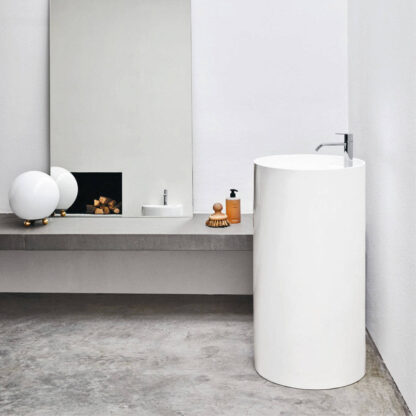 erde waschbecken keramik mit Hahnloch ovvio nic design