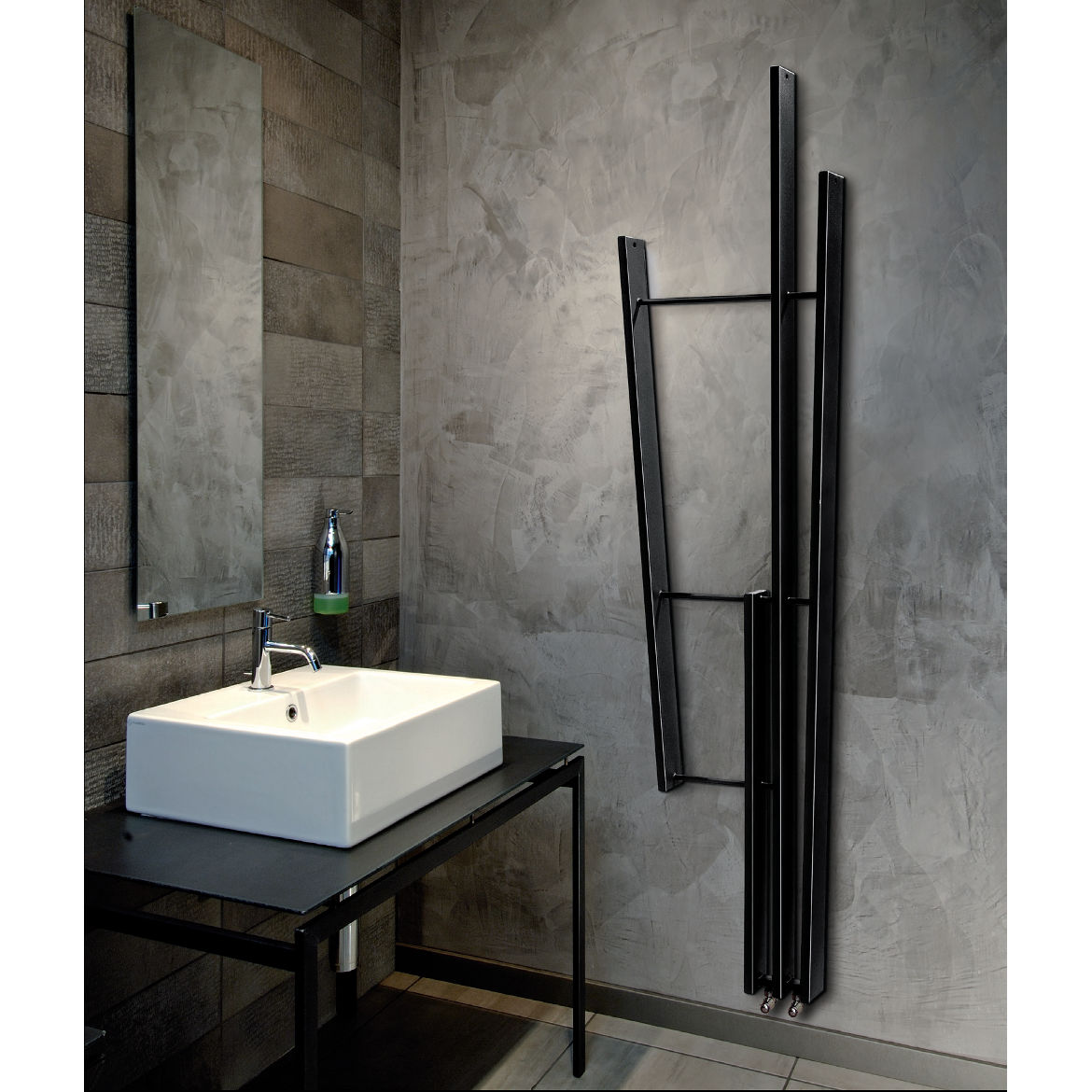 heated towel rail bathroom white colored lamath brem