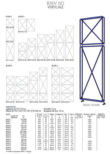data sheet radiator raw 60 vertical brem