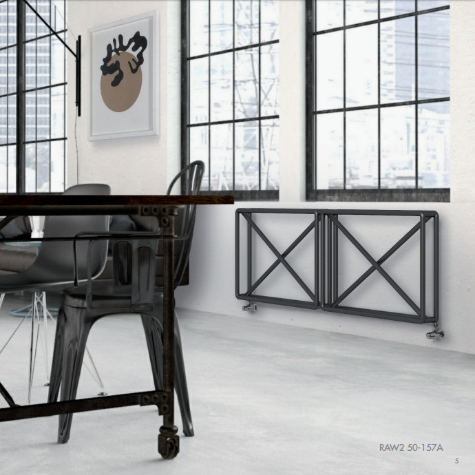 radiator horizontal white colored raw brem