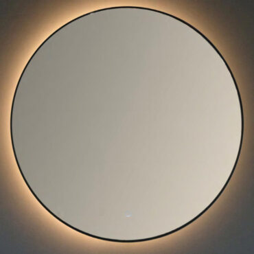 specchio telaio alluminio luce led interruttore touch argo round vanità & casa