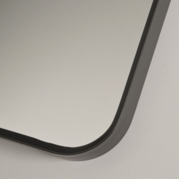 specchio da bagno cornice nera dettaglio pellicola di sicurezza perseo vanità e casa