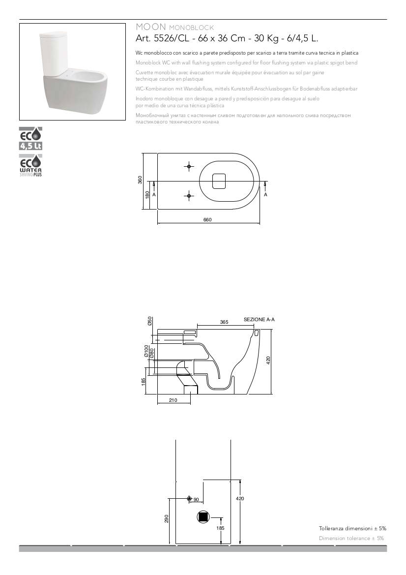 scheda tecnica vaso monoblocco moon scarabeo