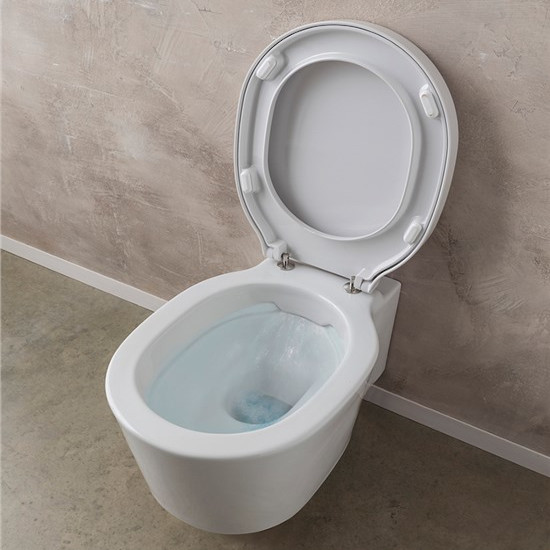 vaso sospeso ceramica bianco clean flush bucket scarabeo