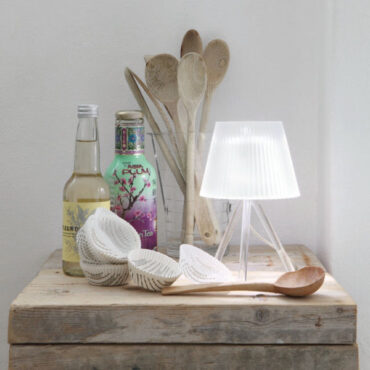 lampada da tavolo led gel poliuretanico plexiglass plissè geeli