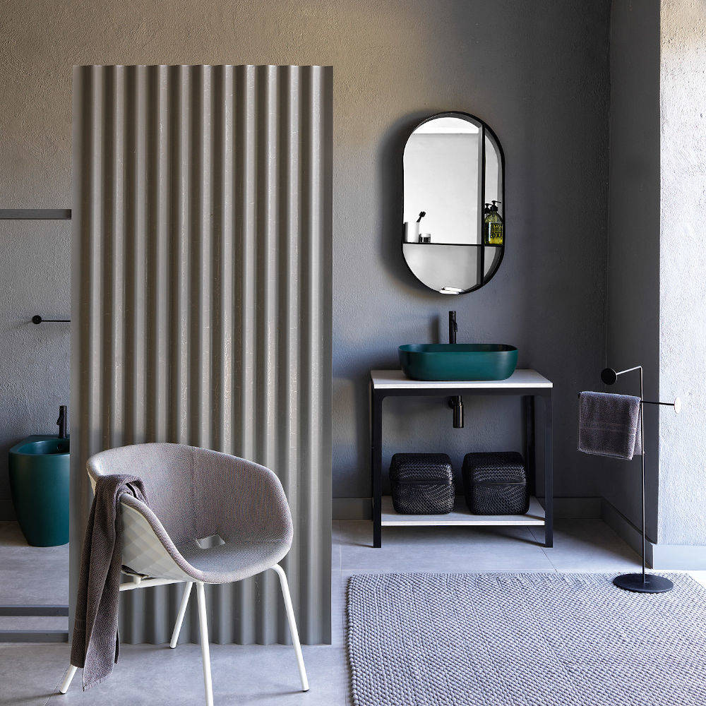 console de salle de bain métal bois lavabo glam able ab3 scarabeo