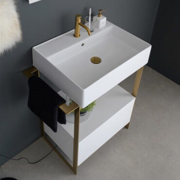consolle bagno metallo lavabo teorema 60 bianco solid 21 scarabeo