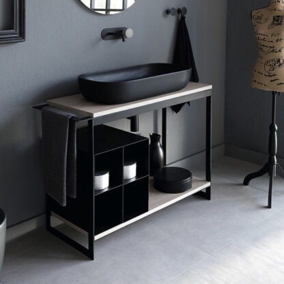 consolle bagno metallo legno lavabo glam colorato solid 4 scarabeo