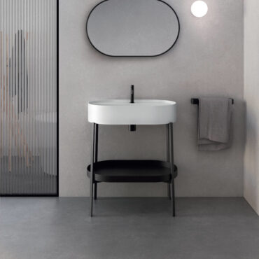 mobile bagno con struttura in acciaio consolle 70 nic design