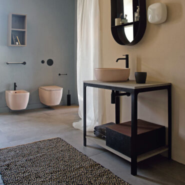 mobile da bagno consolle specchio lavabo colorato able ab2 scarabeo