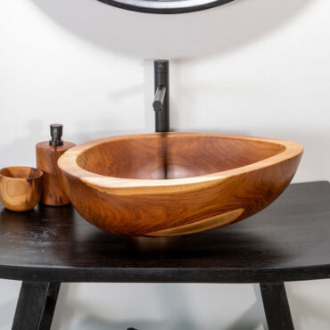 lavabo da appoggio legno teak sodo cipì
