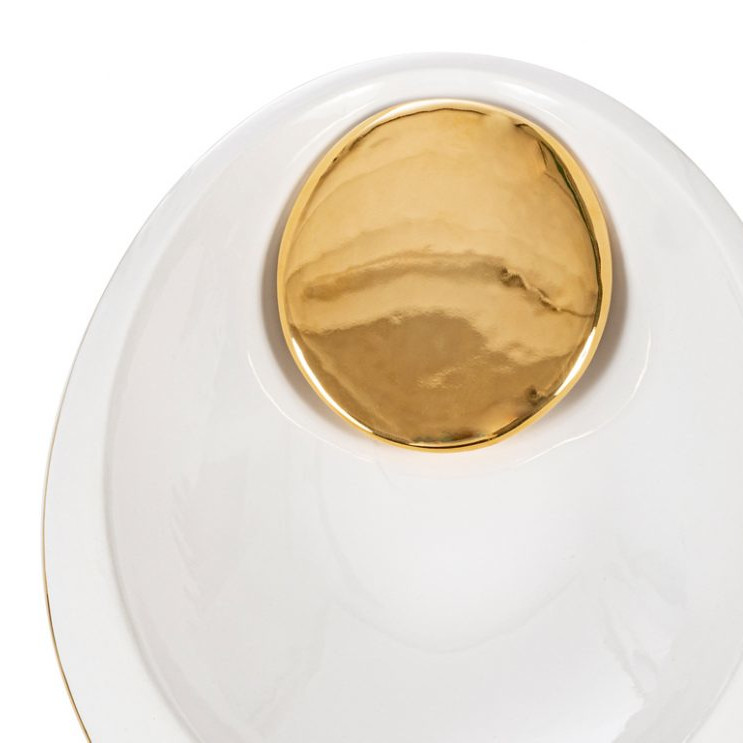 plan de travail lavabo en porcelaine détail or saturn cipì