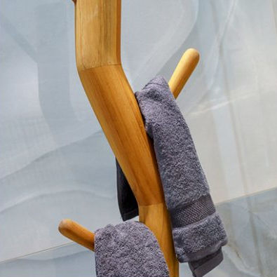 portasalviette legno teak dettaglio snake tree cipì