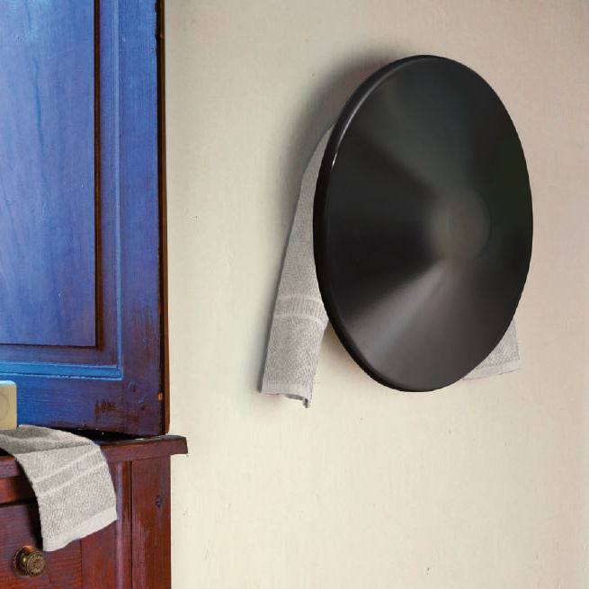 scaldasalviette elettrico acciaio nero shield 100 hom