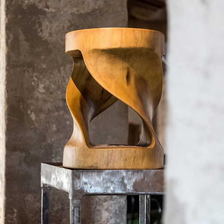 sgabello legno massello bagno twister cipì