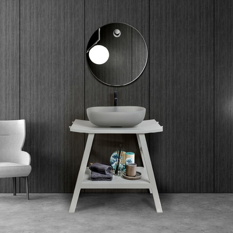 consolle da bagno legno teak bianco zen xl cipì