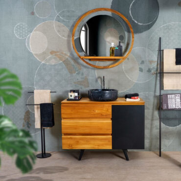 mobile da bagno legno teak nero pintu 100 cipì