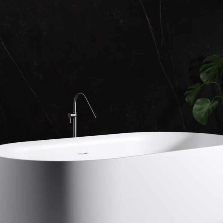 détail baignoire blanche freestanding horizon relax design
