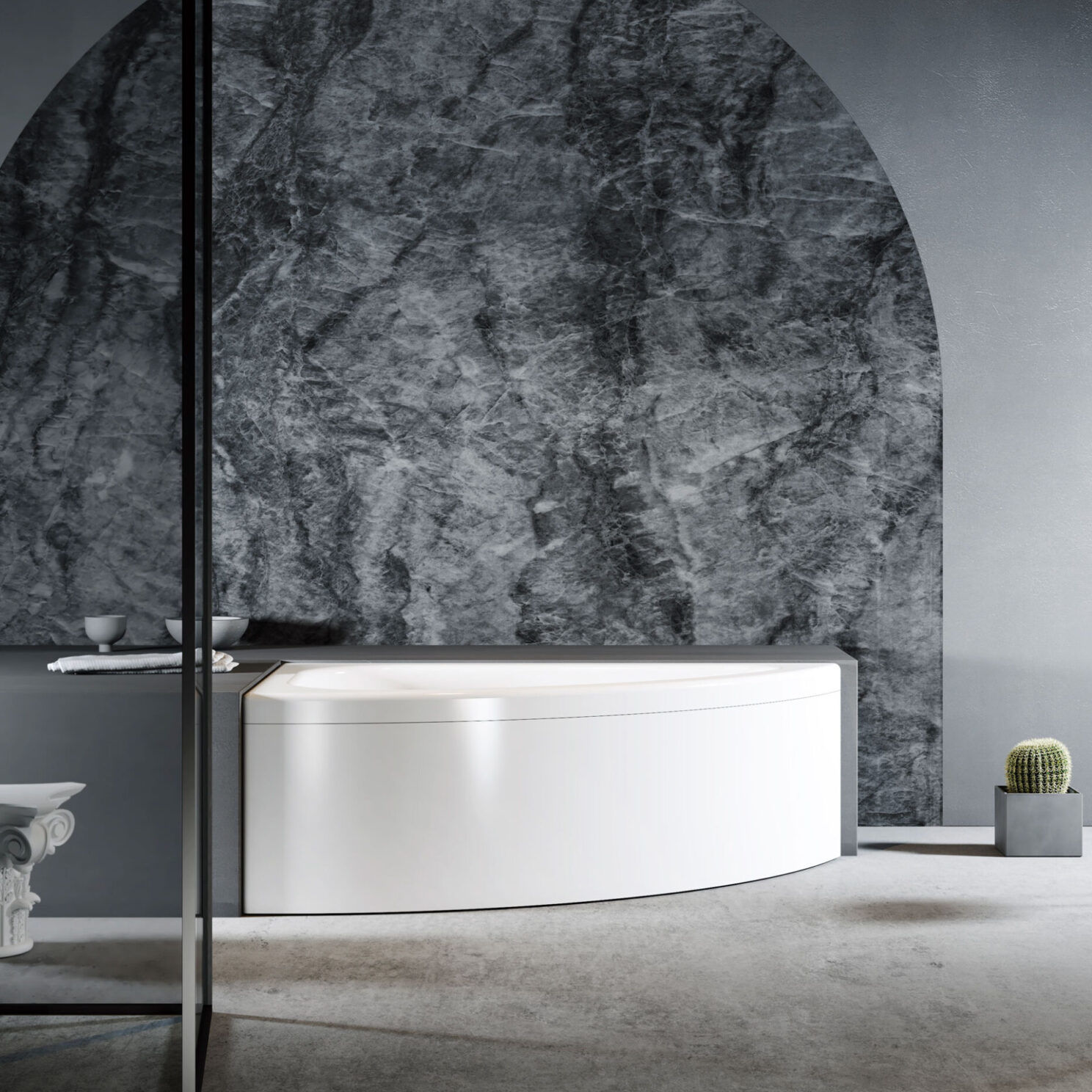 sofia relax design asymmetrische acryl-badewanne