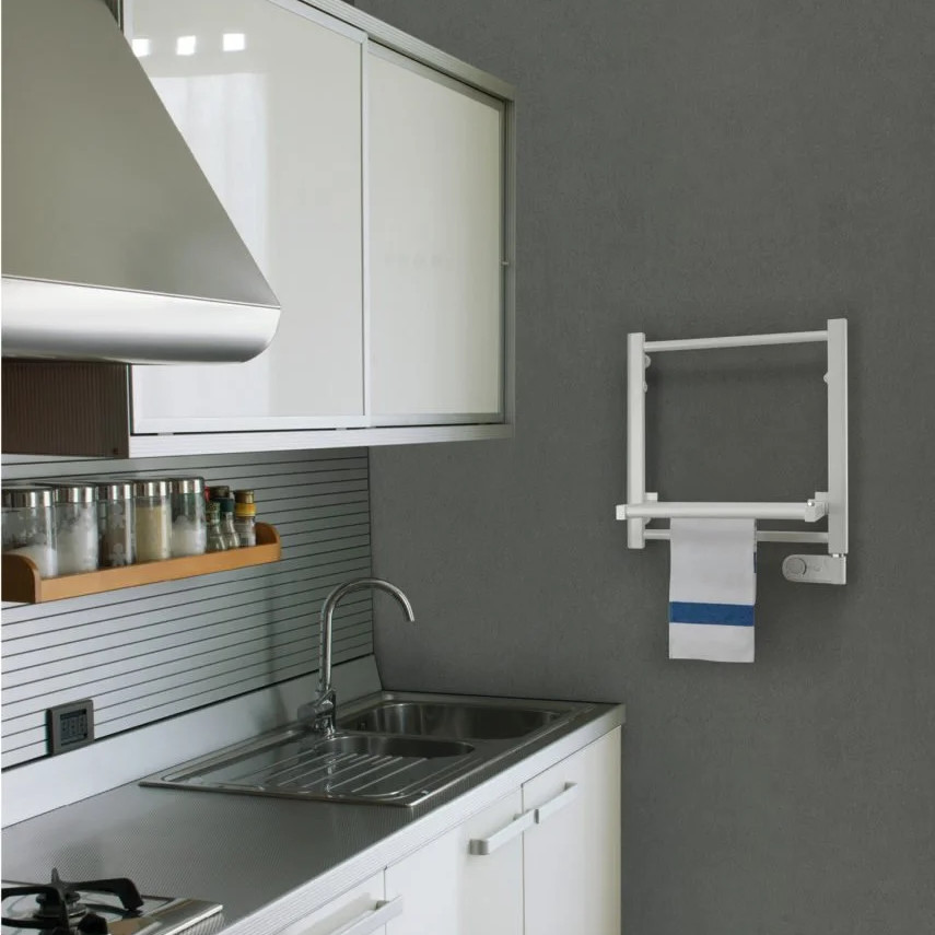 scaldasalviette elettrico bianco cucina dettaglio papillon deltacalor