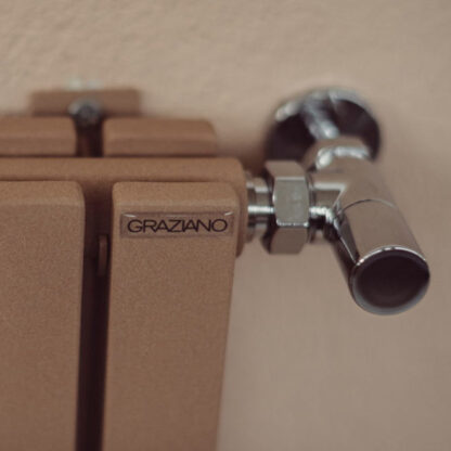 termoarredo living acciaio al carbonio dettaglio valvola binario doppio graziano