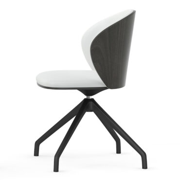 poltroncina attesa base piramidale nera legno acciaio enkey sitlosophy