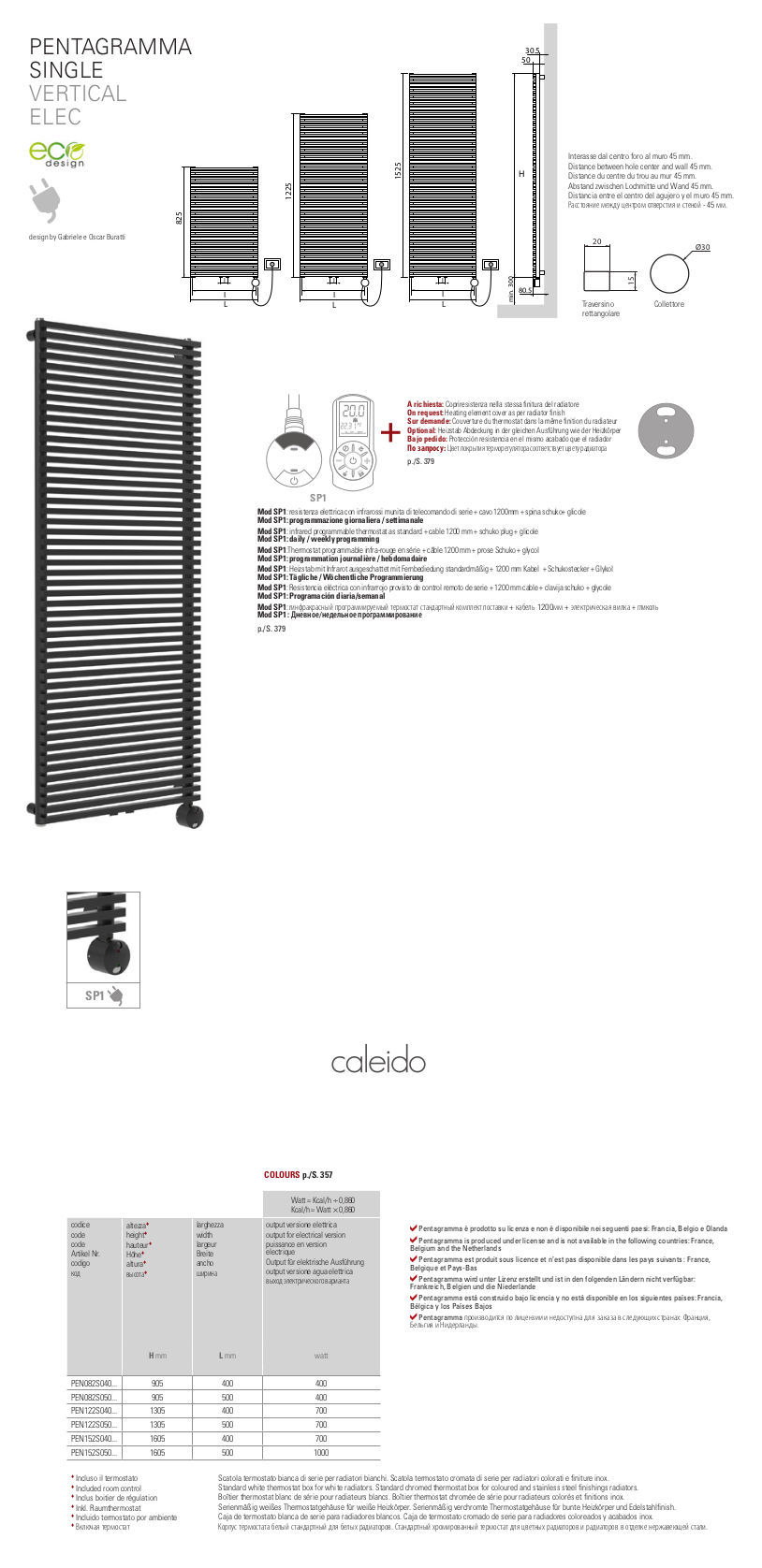 caleido elektrischer Pentagramm-Handtuchwärmer Datenblatt