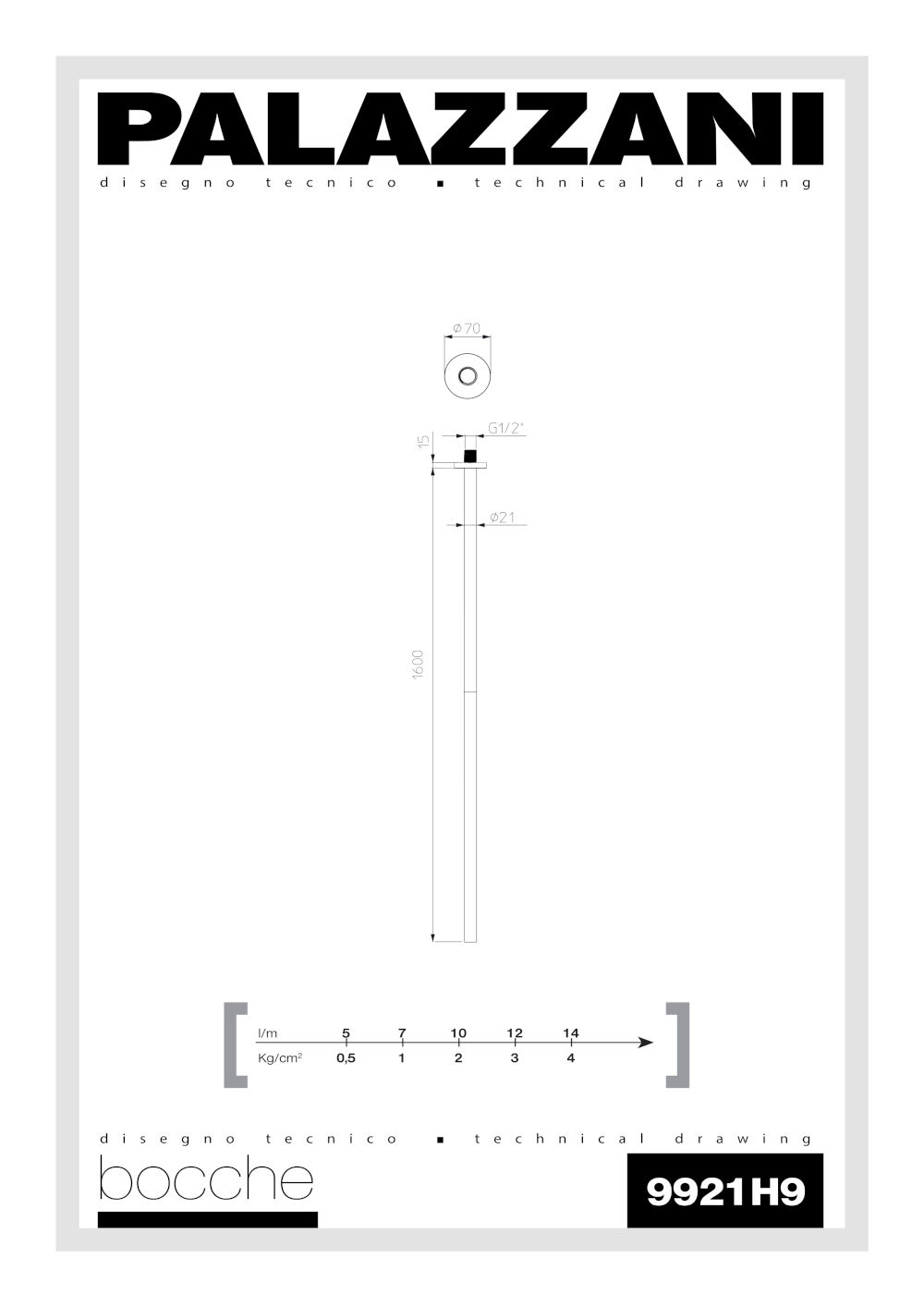 scheda tecnica bocca lavabo da soffitto 9921h9 montecarlo palazzani