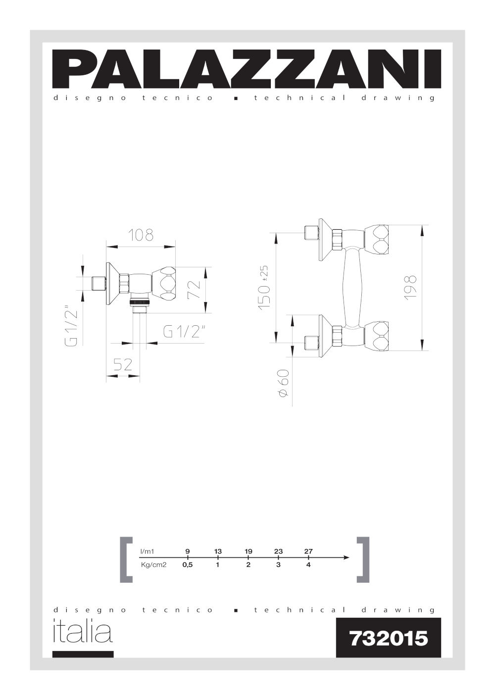 palazzani shower group 732015 italia data sheet