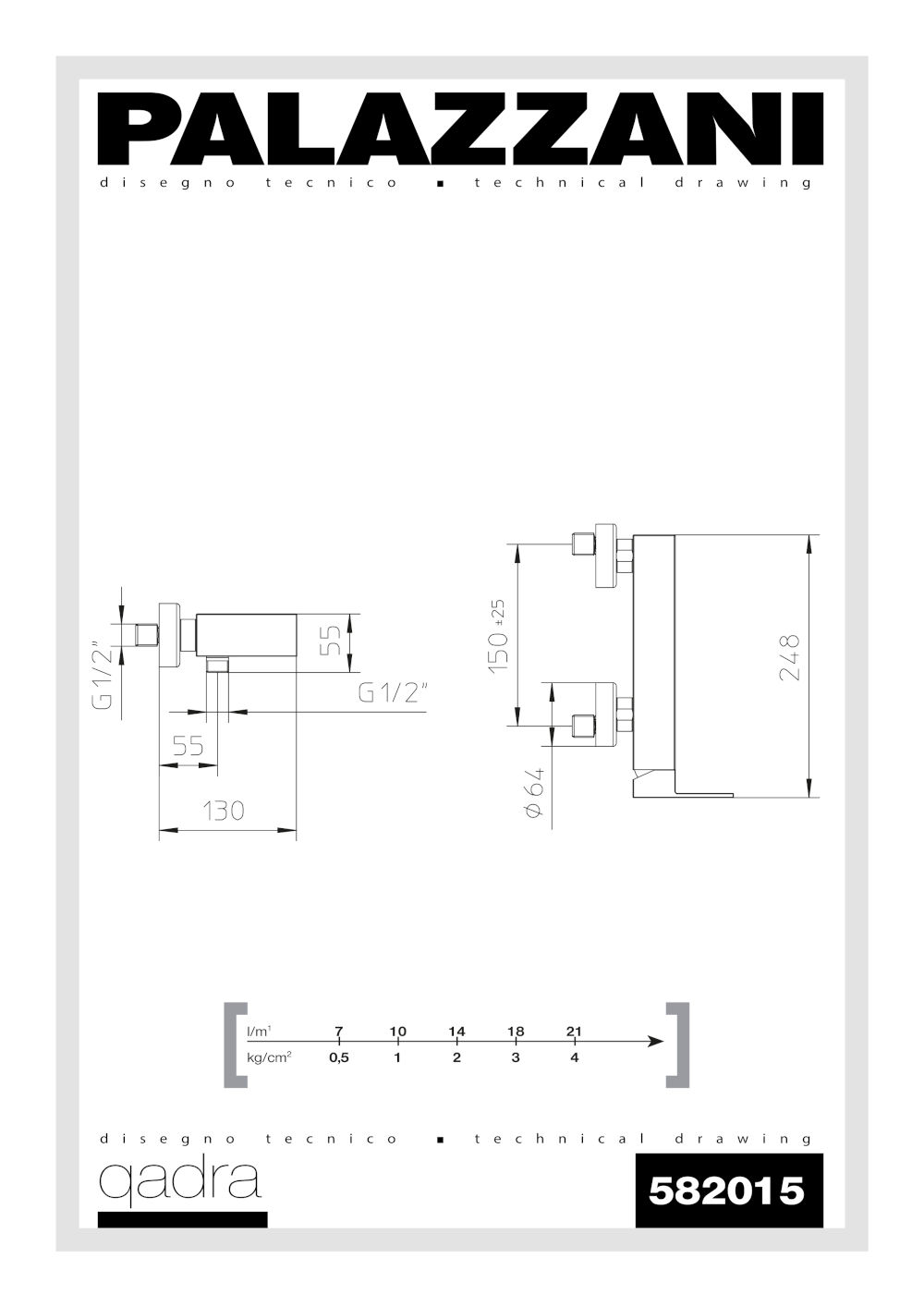 scheda tecnica miscelatore doccia 582015 qadra palazzani