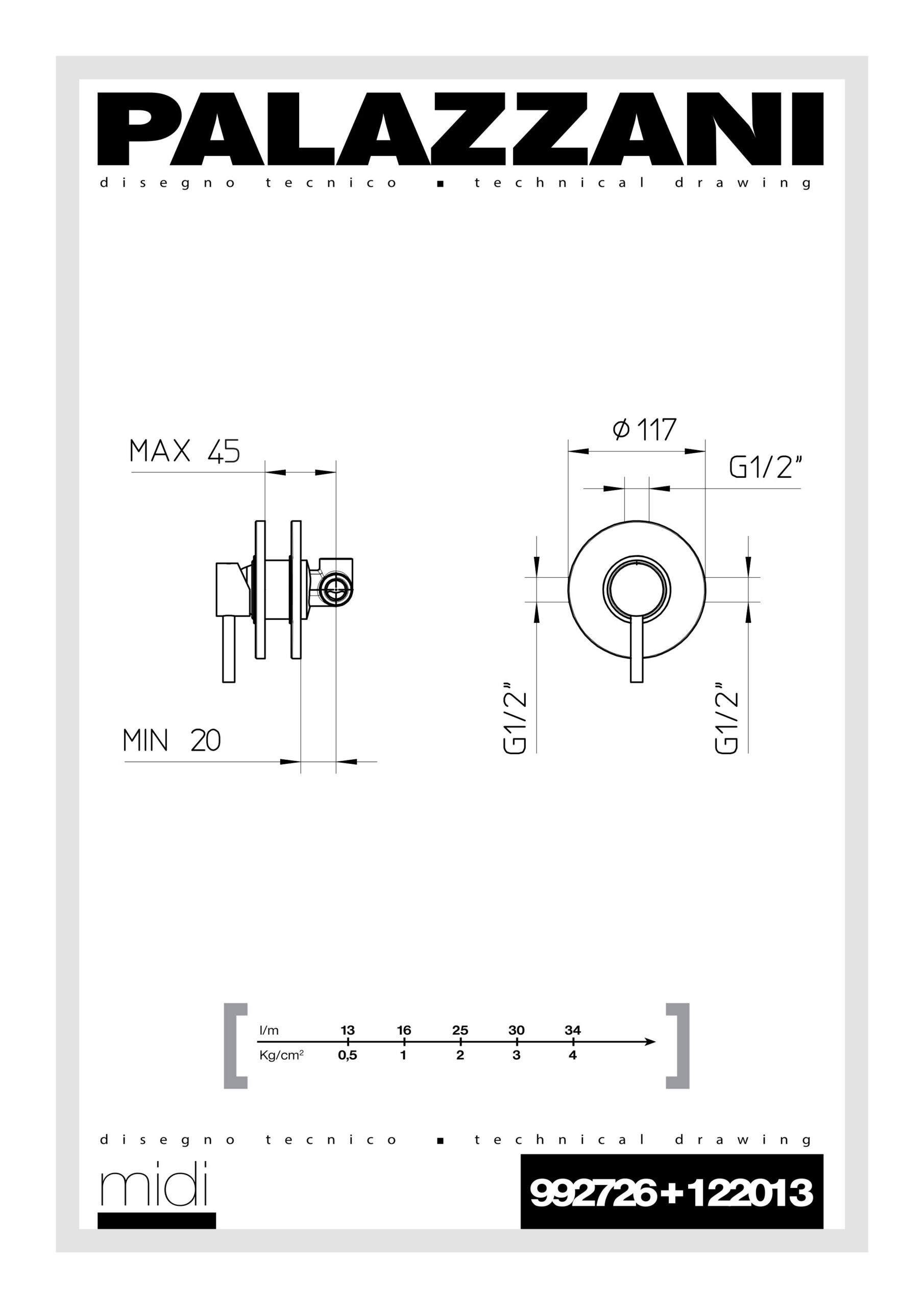 technisches datenblatt externe teile duscharmatur 122013 midi palazzani
