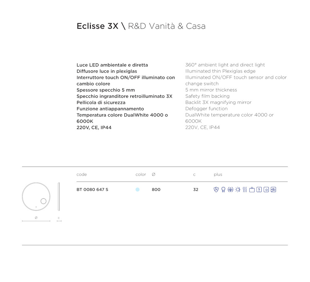 eclipse bathroom mirror data sheet 3x vanity & home
