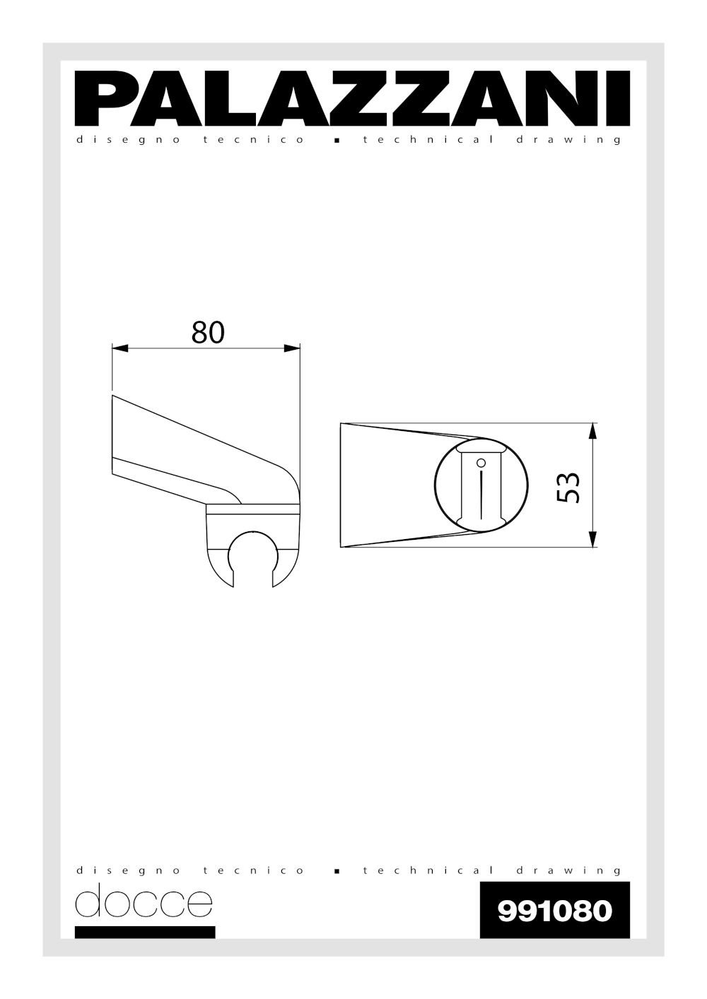 scheda tecnica supporto doccia orientabile 991080 palazzani