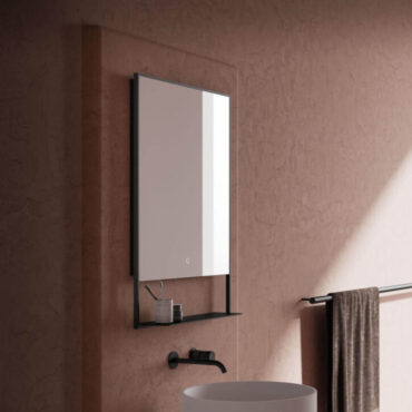 specchio da bagno con mensola alluminio castore ghost vanità & casa