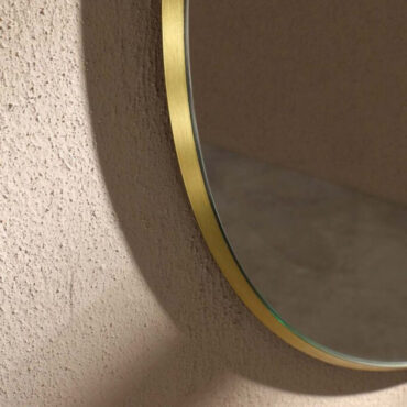 specchio da bagno cornice alluminio anodizzato dettaglio isla vanità & casa
