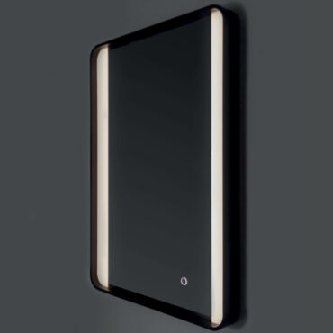 specchio da bagno illuminato led cornice nera spectral dl vanità & casa
