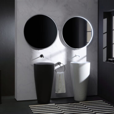 specchio da bagno illuminato led design avior round vanità & casa